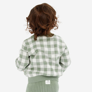 Kynd Baby Jacquard Knit Jumper - Sage Gingham