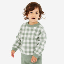 Load image into Gallery viewer, Kynd Baby Jacquard Knit Jumper - Sage Gingham