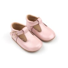 Load image into Gallery viewer, ‘Florence’ Leather T-Bar Shoes (Frosty Blush) - soft sole pre-walkers