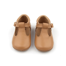 Load image into Gallery viewer, ‘Florence’ Leather T-Bar Shoes (Latte) - soft sole pre-walkers