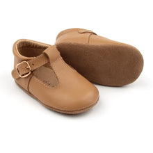 Load image into Gallery viewer, ‘Florence’ Leather T-Bar Shoes (Latte) - soft sole pre-walkers